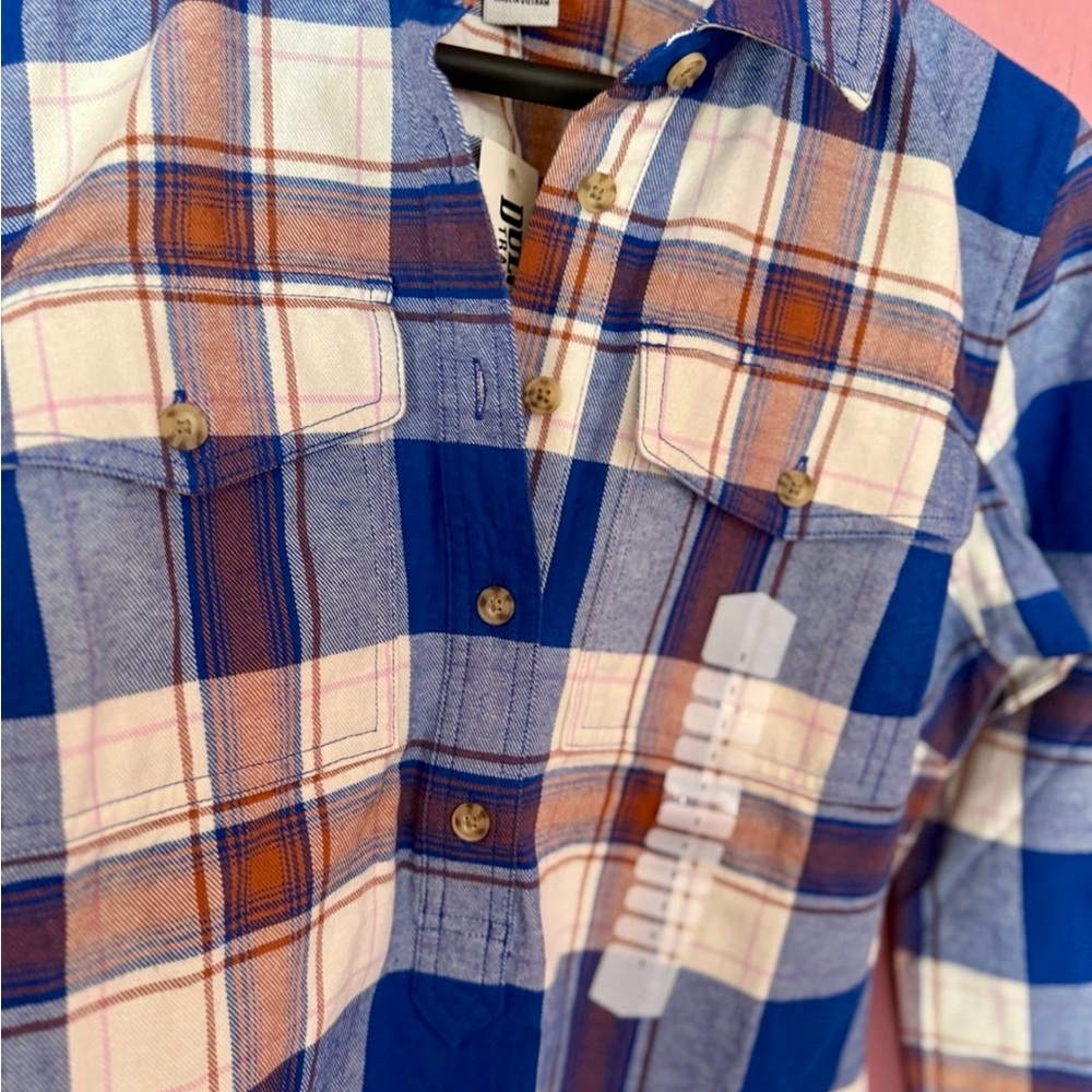 Duluth Trading Co Blue Free Swinging Tunic Flannel Shirt/ NWT - Picture 5 of 9